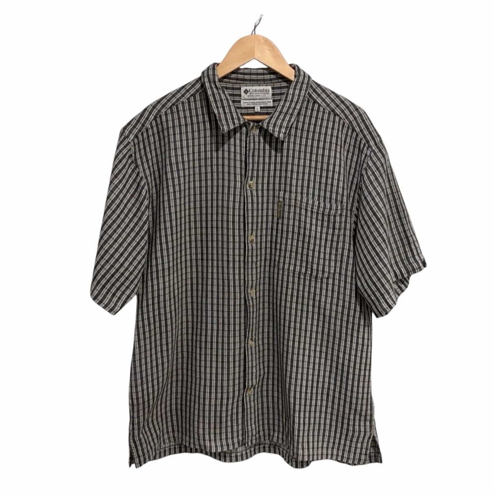 Columbia Men's Plaid Short Sleeve Button-Down Shirt 100% Cotton